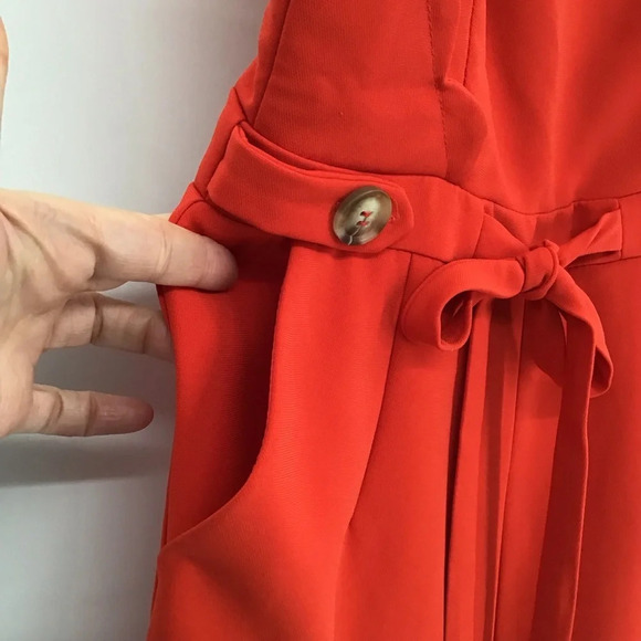 Adeline Rae Lenora Scallop Romper In Poppy Red NWT Summer Beachy Size XS - Picture 8 of 15